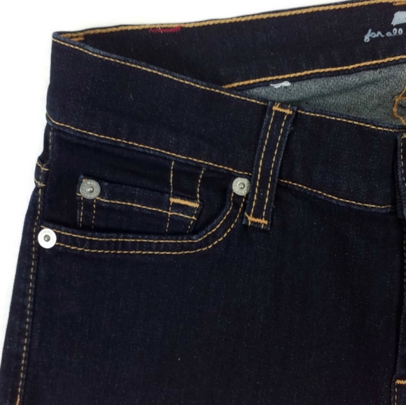 7 For All Mankind The Skinny Boot Dark Wash Bootcut Denim Jeans Womens 27 NWOT - Picture 8 of 12